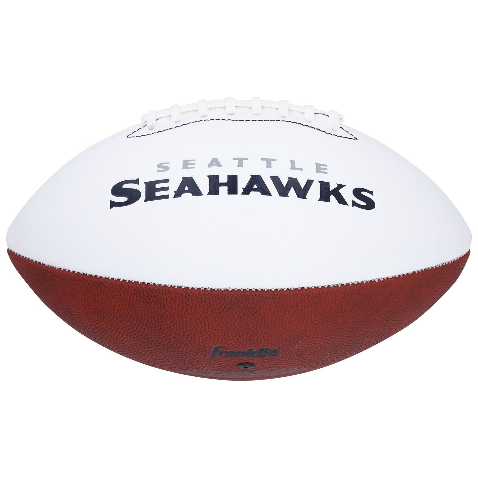 Jalen Milroe Seattle Seahawks Autographed Fanatics Authentic Franklin White Panel Football - The Ballers Bank