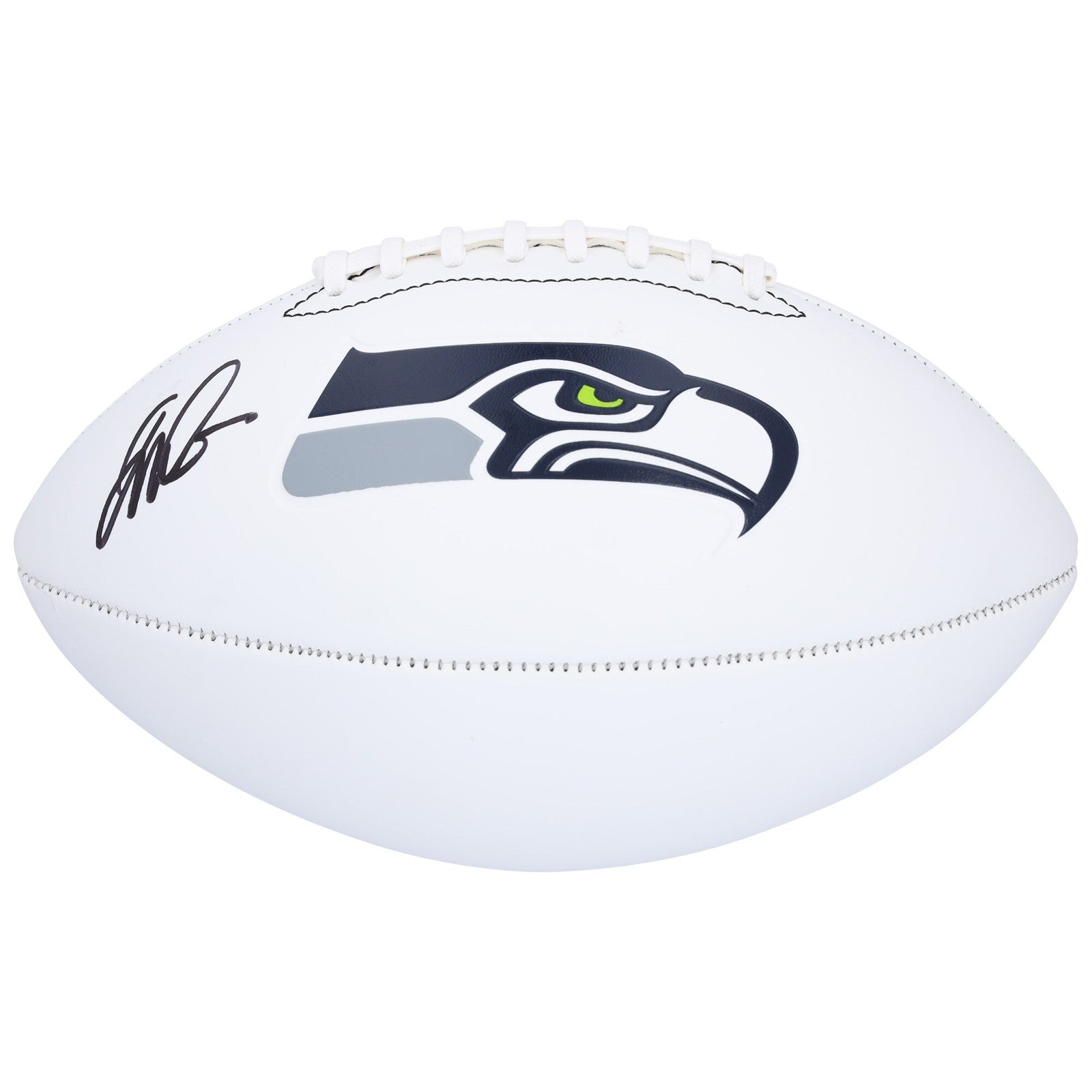 Jalen Milroe Seattle Seahawks Autographed Fanatics Authentic Franklin White Panel Football - The Ballers Bank
