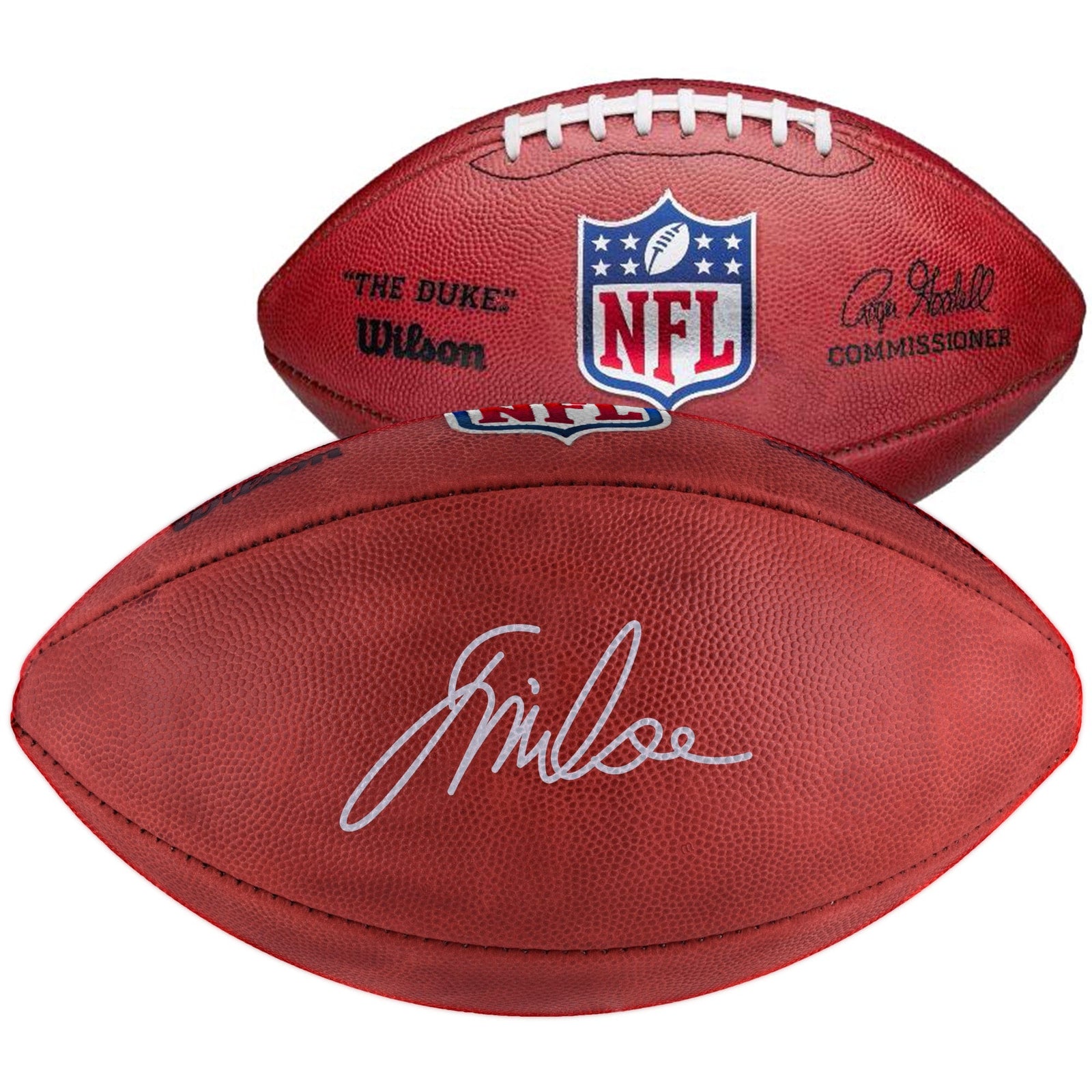 Jalen Milroe Seattle Seahawks Autographed Fanatics Authentic Wilson Duke Full Color Football - The Ballers Bank