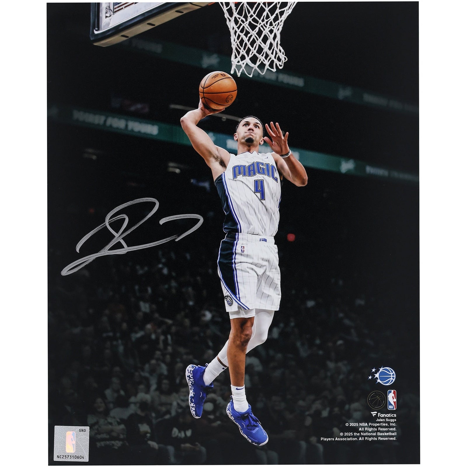 Jalen Suggs Orlando Magic Autographed Fanatics Authentic 8" x 10" Dunking Spotlight Photograph - The Ballers Bank