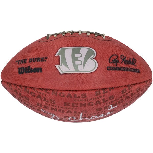 Ja'Marr Chase Cincinnati Bengals Autographed Fanatics Authentic Duke Showcase Football - The Ballers Bank