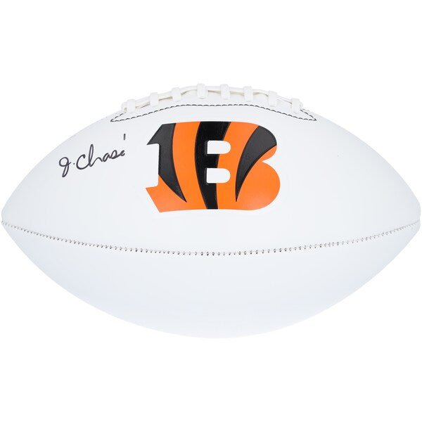 Ja'Marr Chase Cincinnati Bengals Autographed Fanatics Authentic Franklin White Panel Football - The Ballers Bank