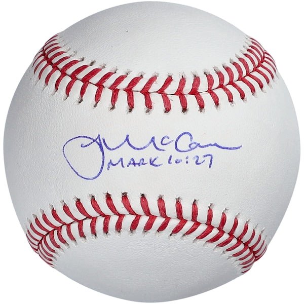 James McCann Baltimore Orioles Fanatics Authentic Autographed Baseball with "Mark 10:27" Inscription - The Ballers Bank