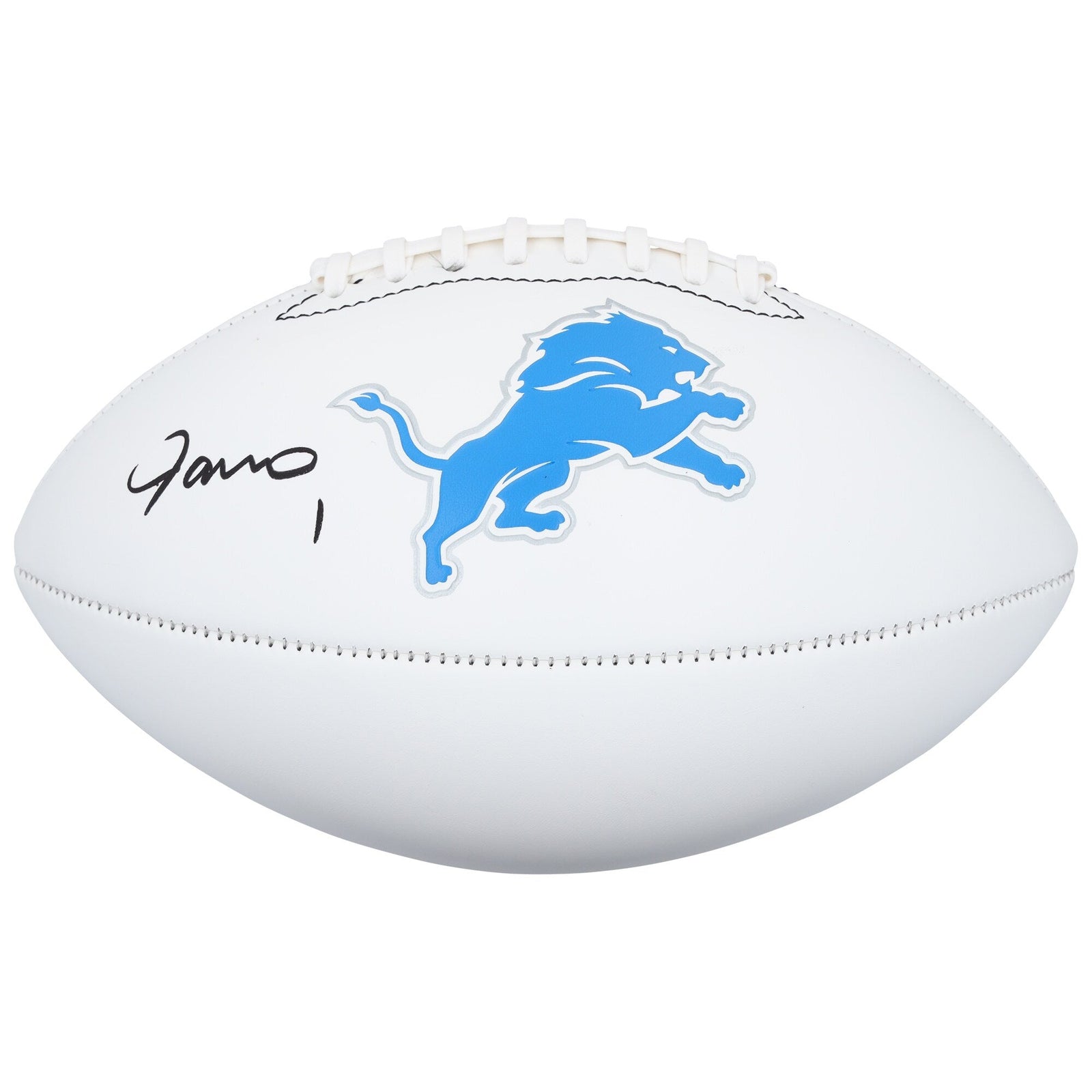 Jameson Williams Detroit Lions Autographed Fanatics Authentic Franklin White Panel Football - The Ballers Bank