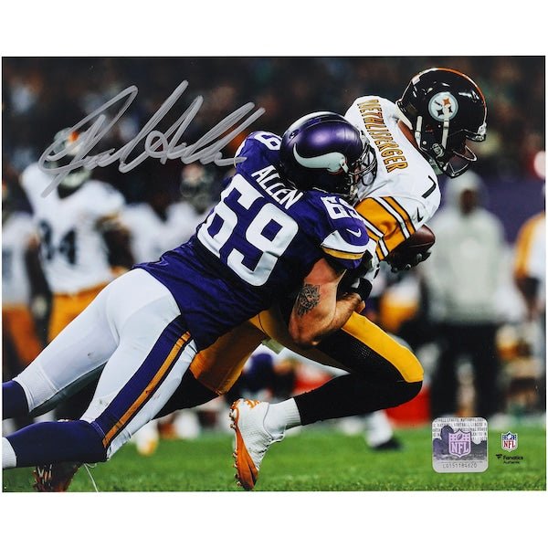 Jared Allen Minnesota Vikings Autographed Fanatics Authentic 8" x 10" Sacking Ben Roethlisberger Photograph - The Ballers Bank