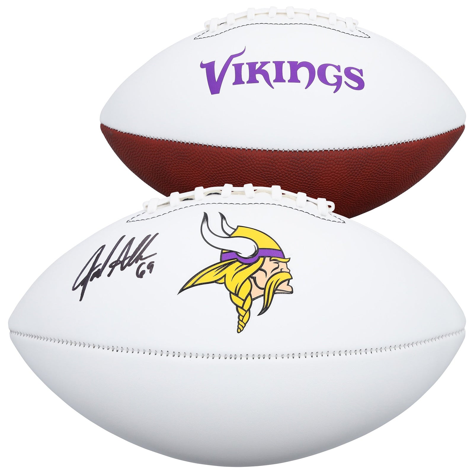 Jared Allen Minnesota Vikings Autographed Fanatics Authentic Franklin White Panel Football - The Ballers Bank