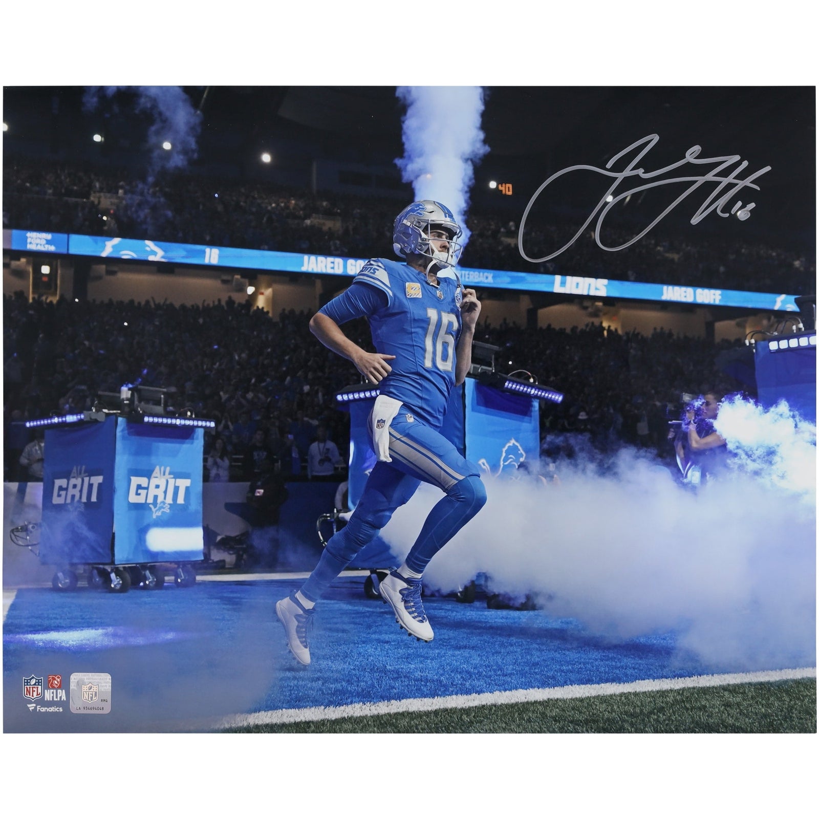 Jared Goff Detroit Lions Autographed Fanatics Authentic 16" x 20" Tunnel Entrance Photograph - The Ballers Bank
