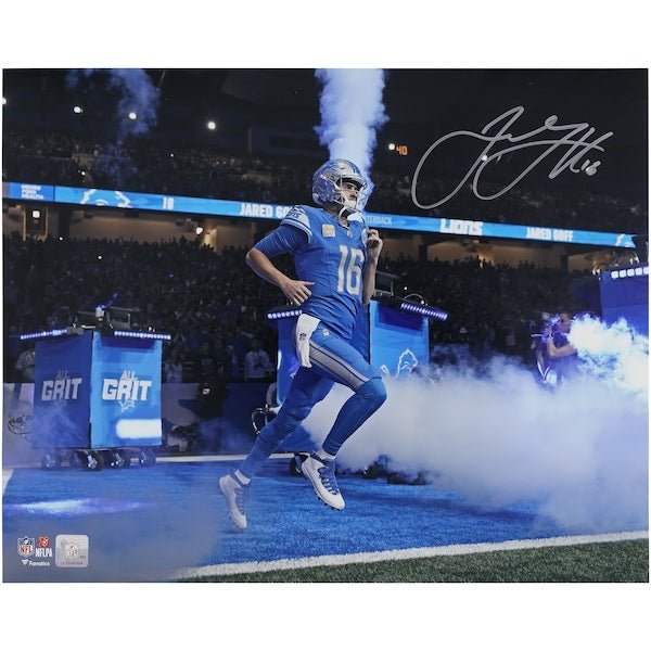 Jared Goff Detroit Lions Autographed Fanatics Authentic 16" x 20" Tunnel Entrance Photograph - The Ballers Bank