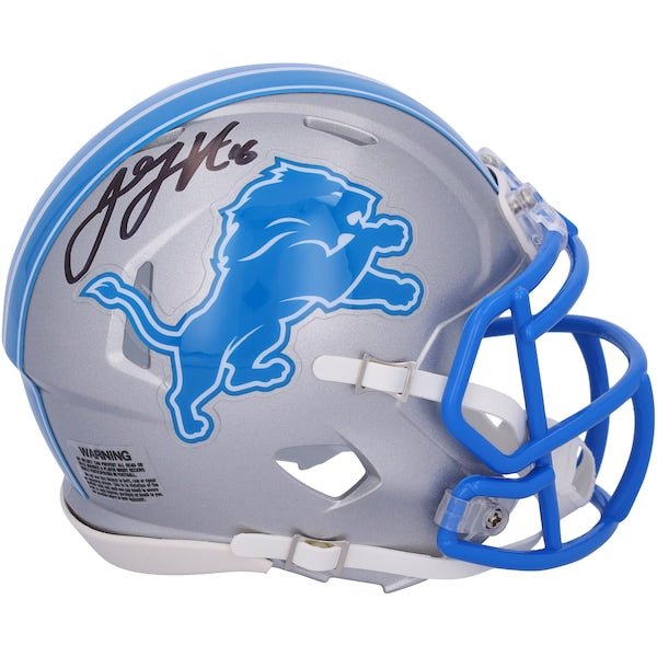 Jared Goff Detroit Lions Autographed Fanatics Authentic 2024 Riddell Speed Mini Helmet - The Ballers Bank