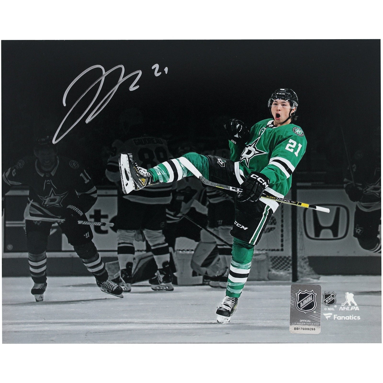 Jason Robertson Dallas Stars Autographed Fanatics Authentic 8" x 10" Green Jersey Celebration Photograph - The Ballers Bank
