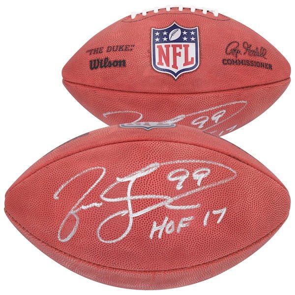 Jason Taylor Miami Dolphins Autographed Fanatics Authentic Duke Full Color Football with "HOF 17" Inscription - The Ballers Bank