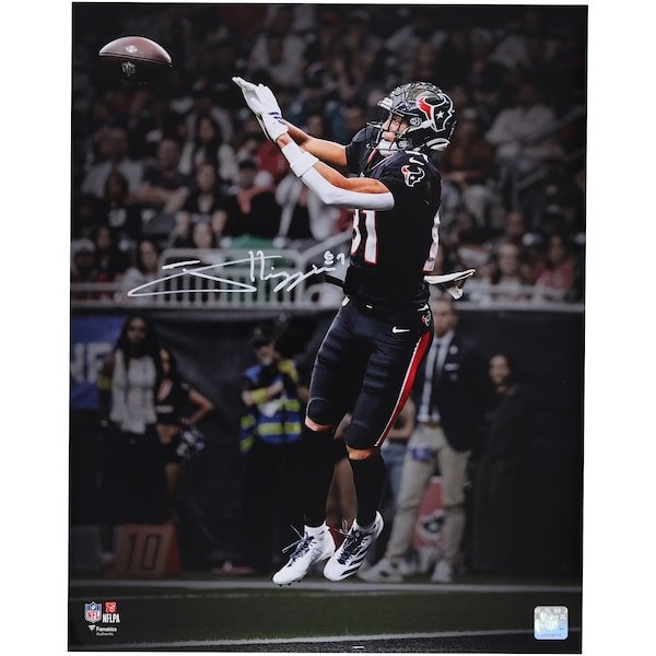 Jayden Higgins Houston Texans Autographed Fanatics Authentic 16" x 20" Touchdown Catch Spotlight Photograph - The Ballers Bank