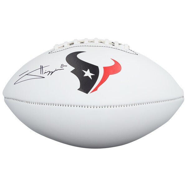 Jayden Higgins Houston Texans Autographed Fanatics Authentic Franklin White Panel Football - The Ballers Bank