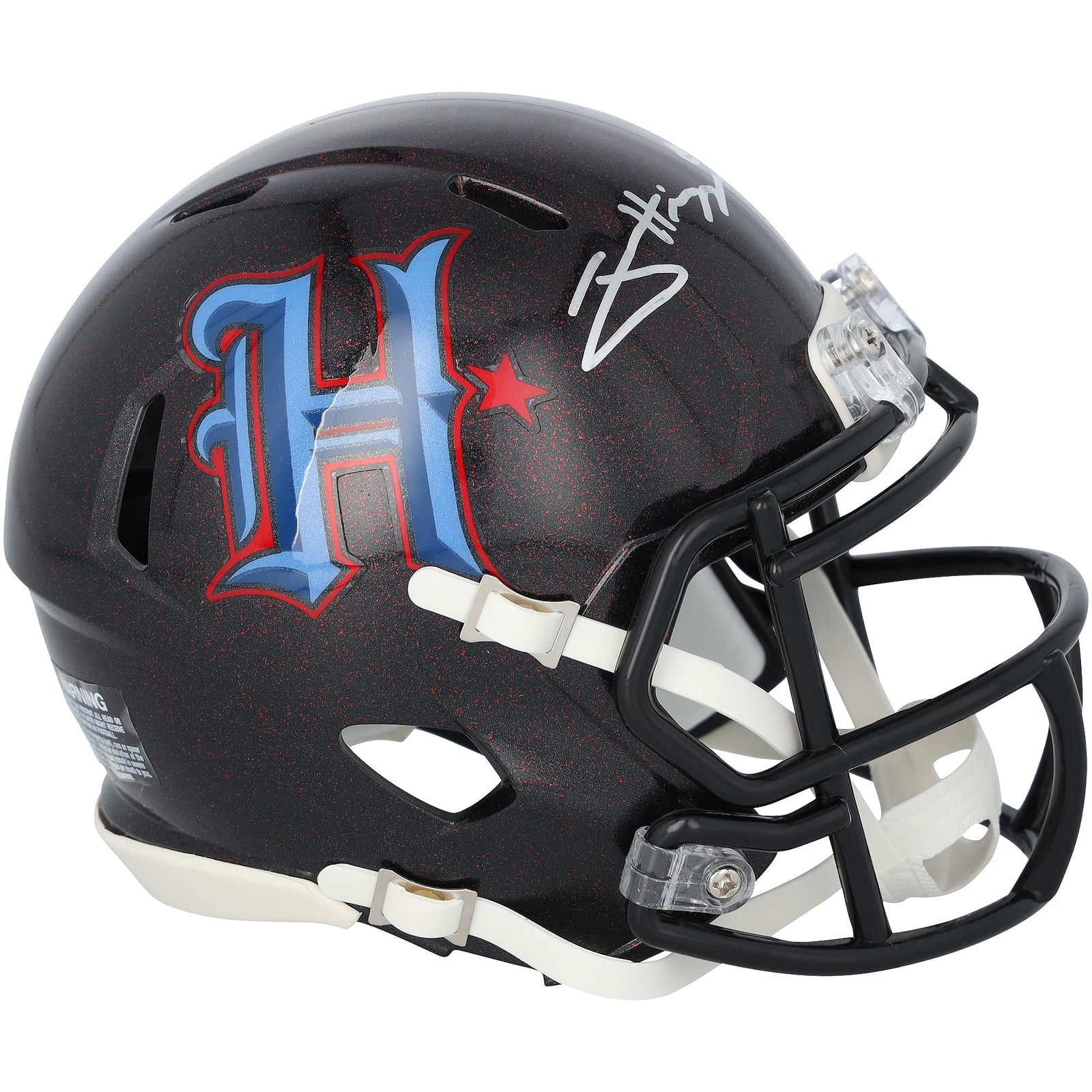 Jayden Higgins Houston Texans Autographed Fanatics Authentic Riddell H - Town Alternate Speed Mini Helmet - The Ballers Bank