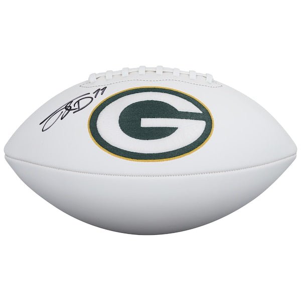 Jayden Reed Green Bay Packers Autographed Fanatics Authentic Wilson White Panel Football - The Ballers Bank