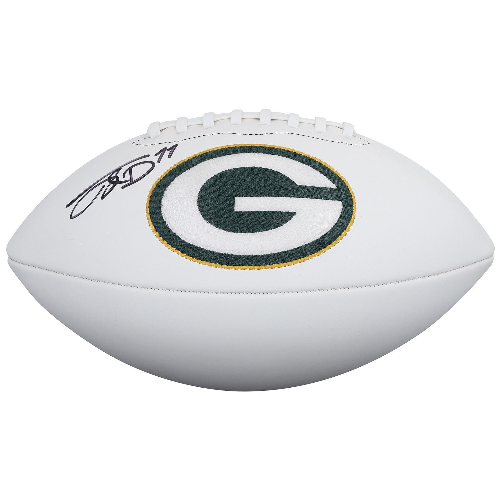 Jayden Reed Green Bay Packers Autographed Fanatics Authentic Wilson White Panel Football - The Ballers Bank