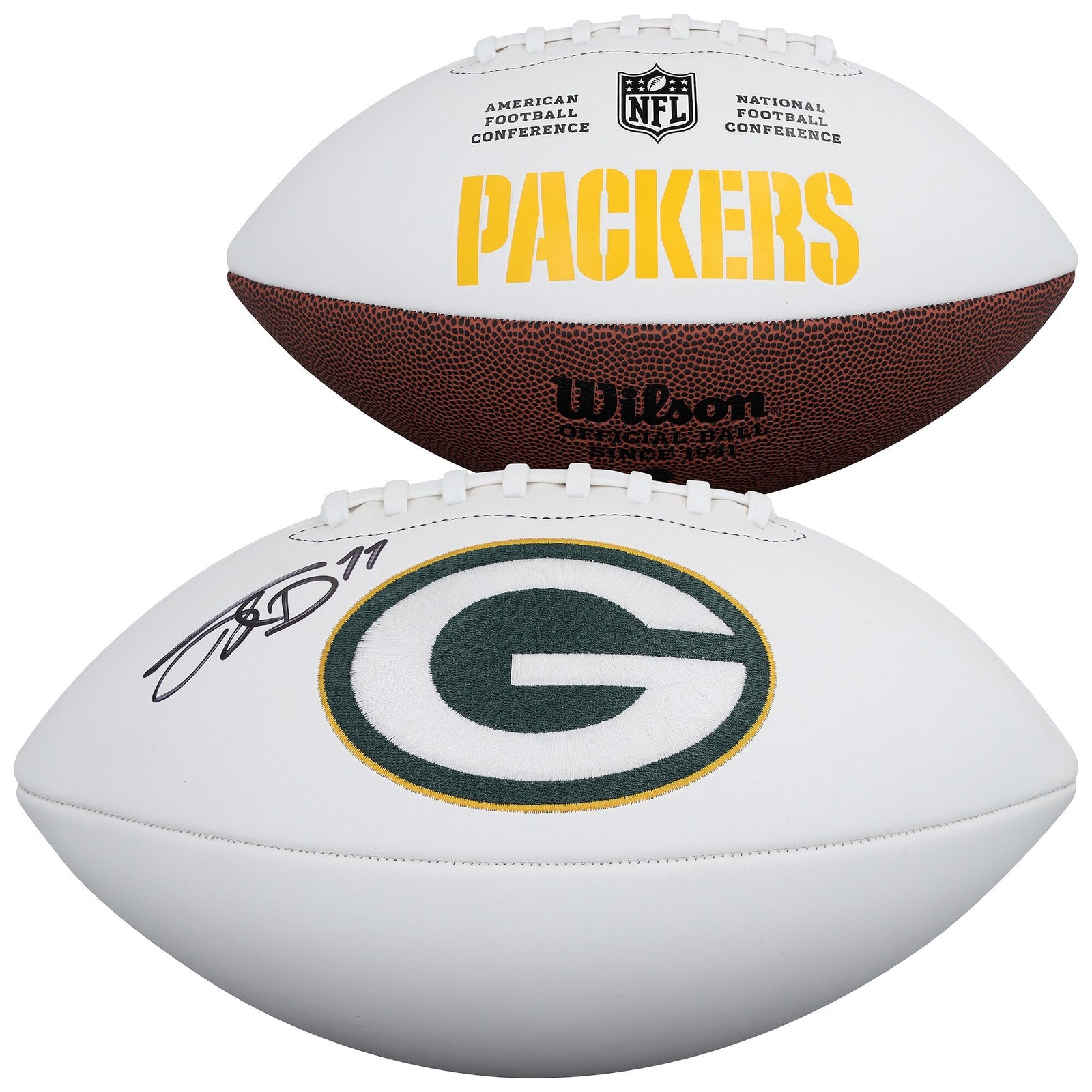 Jayden Reed Green Bay Packers Autographed Fanatics Authentic Wilson White Panel Football - The Ballers Bank