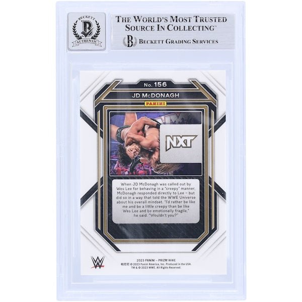 JD McDonagh WWE Autographed 2023 Panini Prizm 156 Beckett Fanatics Witnessed Authenticated 10 Card - The Ballers Bank