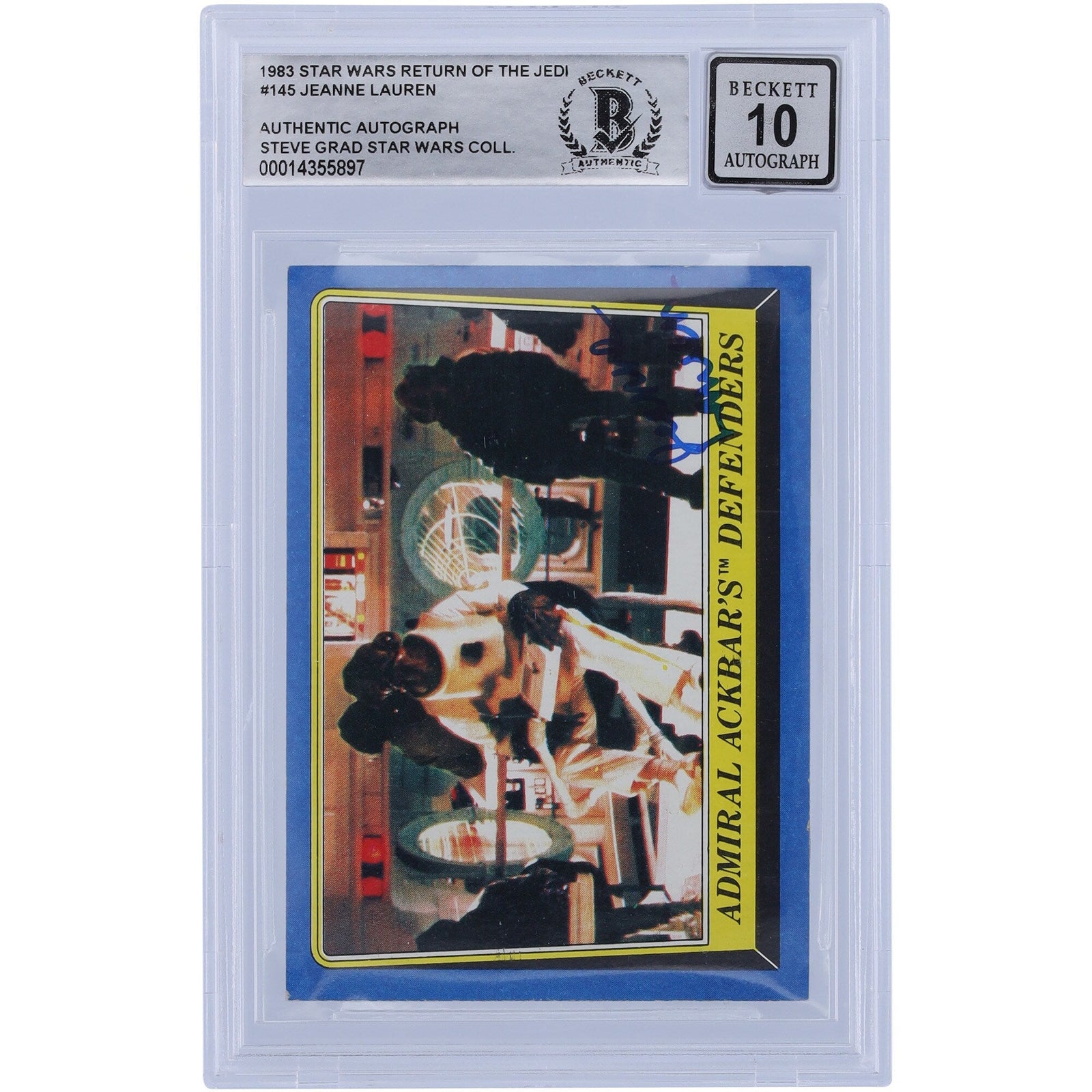 Jeanne Lauren Star Wars Autographed 1983 Topps Return of the Jedi 145 BGS Authenticated 10 Card - The Ballers Bank