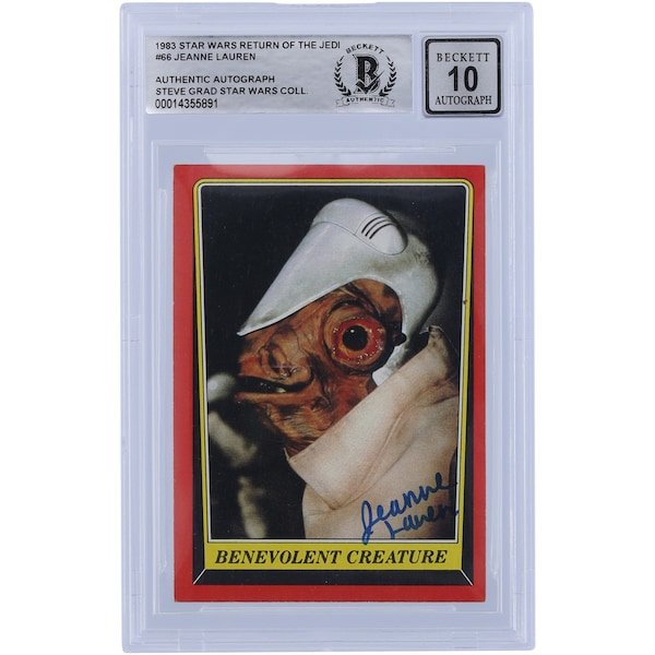Jeanne Lauren Star Wars Autographed 1983 Topps Return of the Jedi 66 BGS Authenticated 10 Card - The Ballers Bank