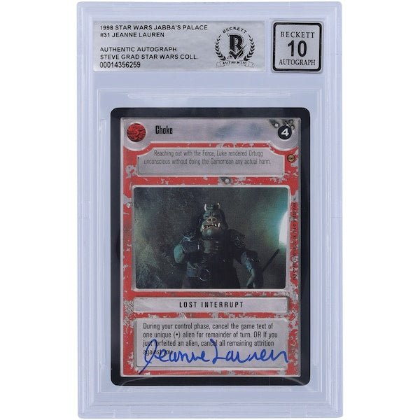 Jeanne Lauren Star Wars Autographed 1998 CCG Jabba's Palace 31 BGS Authenticated 10 Card - The Ballers Bank