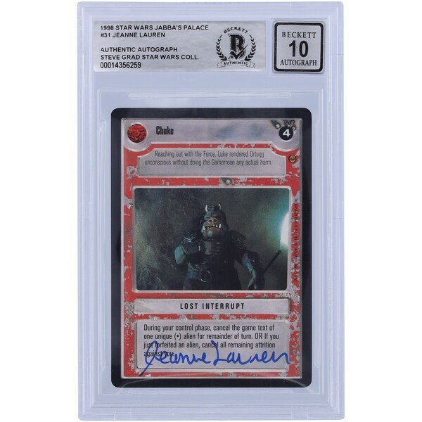 Jeanne Lauren Star Wars Autographed 1998 CCG Jabba's Palace 31 BGS Authenticated 10 Card - The Ballers Bank