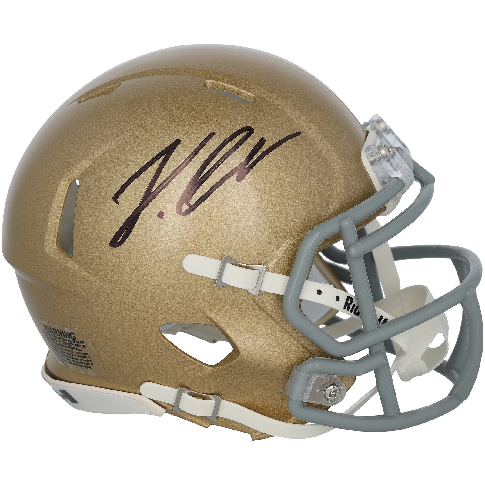 Jeremiyah Love Notre Dame Fighting Irish Autographed Fanatics Authentic Riddell Speed Mini Helmet - The Ballers Bank