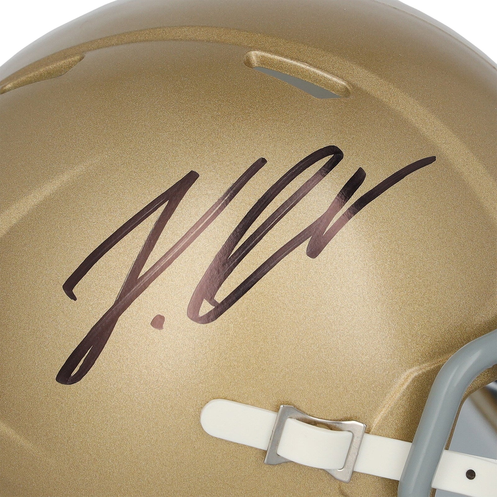 Jeremiyah Love Notre Dame Fighting Irish Autographed Fanatics Authentic Riddell Speed Mini Helmet - The Ballers Bank