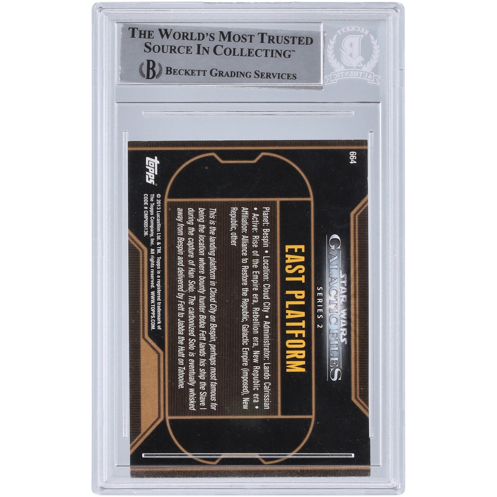 Jeremy Bulloch Star Wars Autographed 2013 Topps Star Wars Galactic Files 664 BGS Authenticated Card - The Ballers Bank