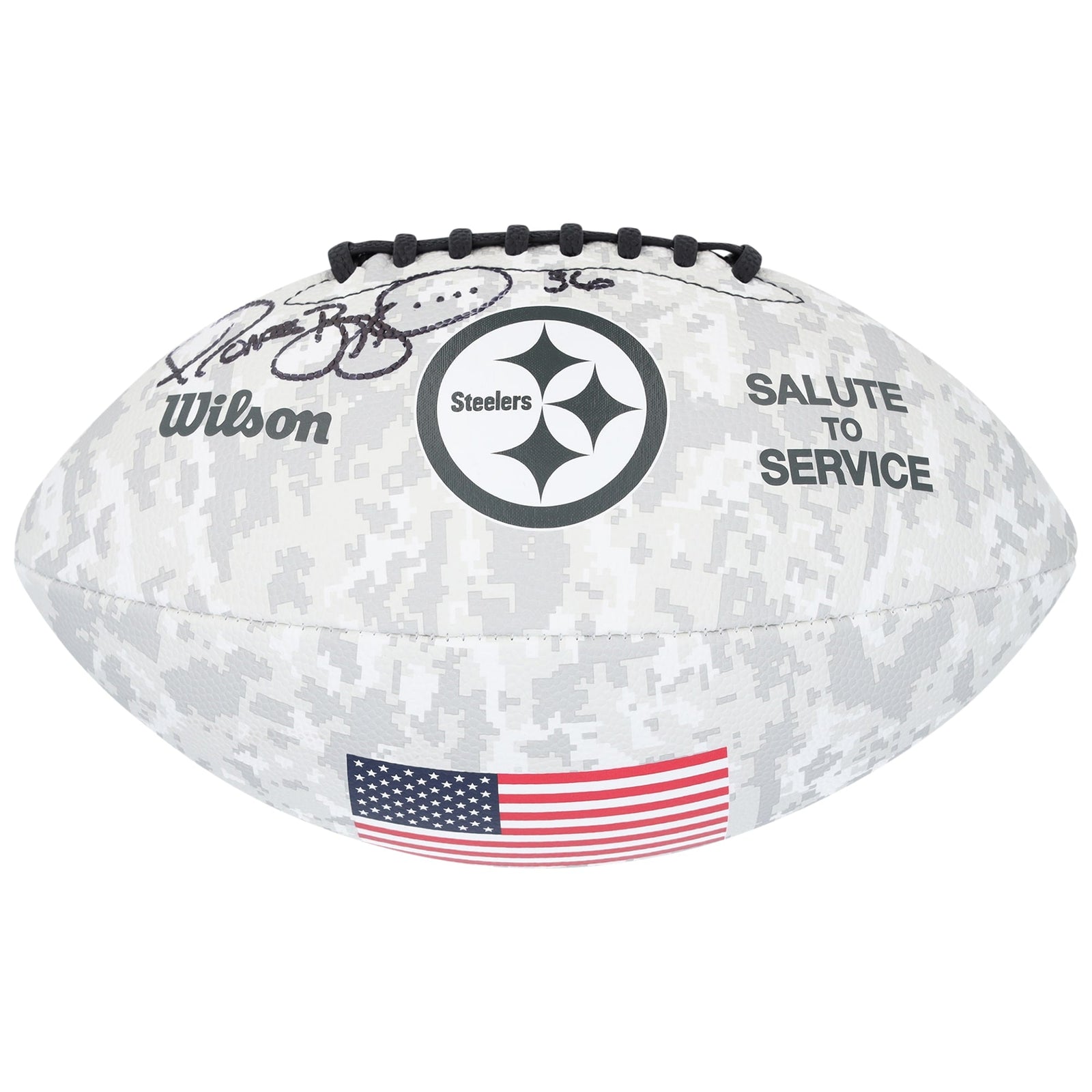 Jerome Bettis Pittsburgh Steelers Autographed Fanatics Authentic 2024 Salute To Service Wilson Football - The Ballers Bank