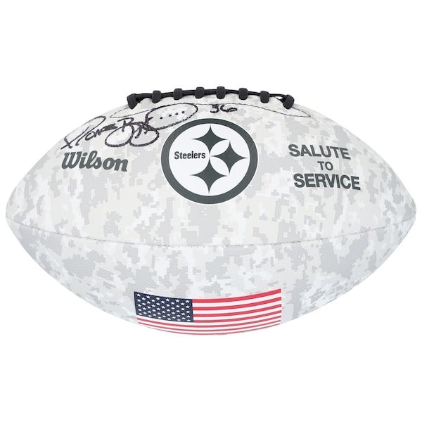 Jerome Bettis Pittsburgh Steelers Autographed Fanatics Authentic 2024 Salute To Service Wilson Football - The Ballers Bank