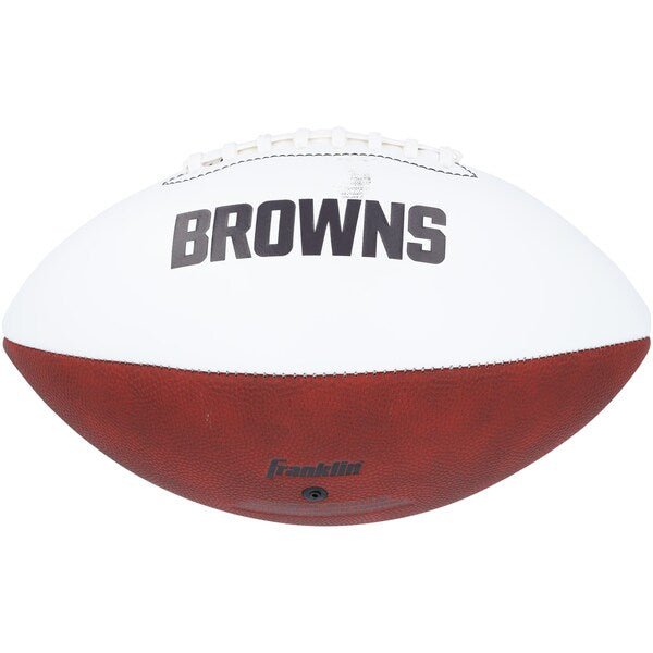 Jerry Jeudy Cleveland Browns Autographed Fanatics Authentic Franklin White Panel Football - The Ballers Bank