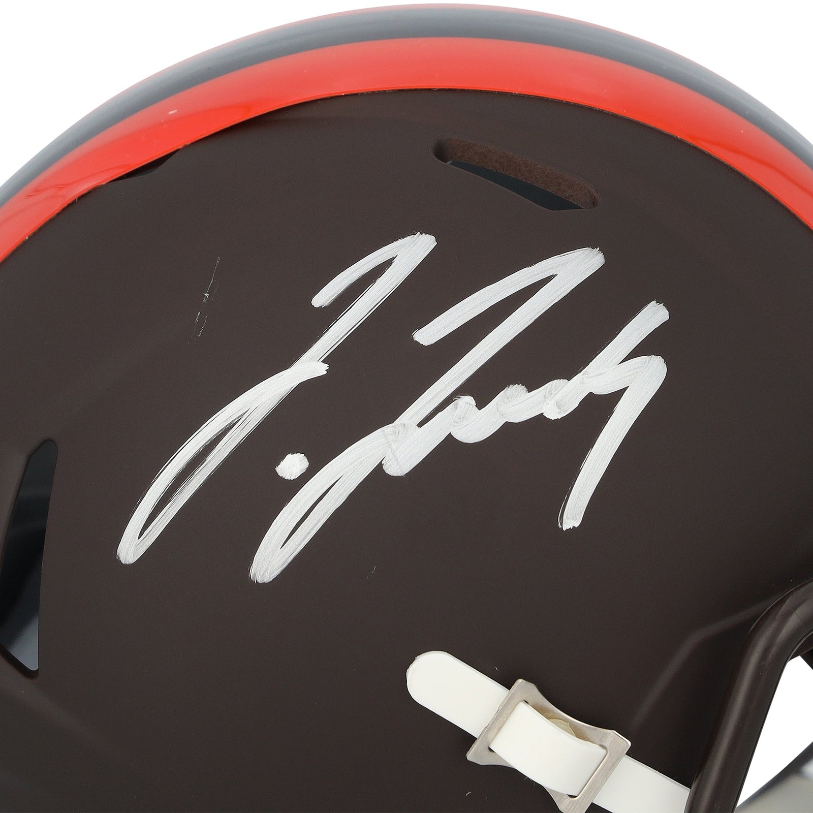 Jerry Jeudy Cleveland Browns Autographed Fanatics Authentic Riddell 2025 Alternate Speed Mini Helmet - The Ballers Bank
