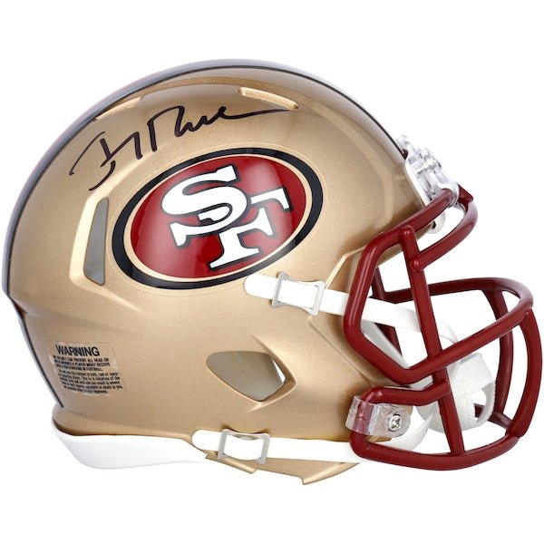 Jerry Rice San Francisco 49ers Fanatics Authentic Autographed Riddell 1996 - 2008 Throwback Logo Speed Mini Helmet - The Ballers Bank
