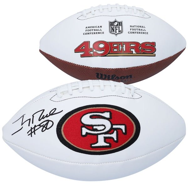 Jerry Rice San Francisco 49ers Fanatics Authentic Autographed Wilson White Panel Football - The Ballers Bank