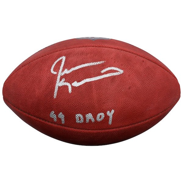 Jevon Kearse Tennessee Titans Autographed Fanatics Authentic Wilson Duke Full Color Football with "99 DROY" Inscription - The Ballers Bank