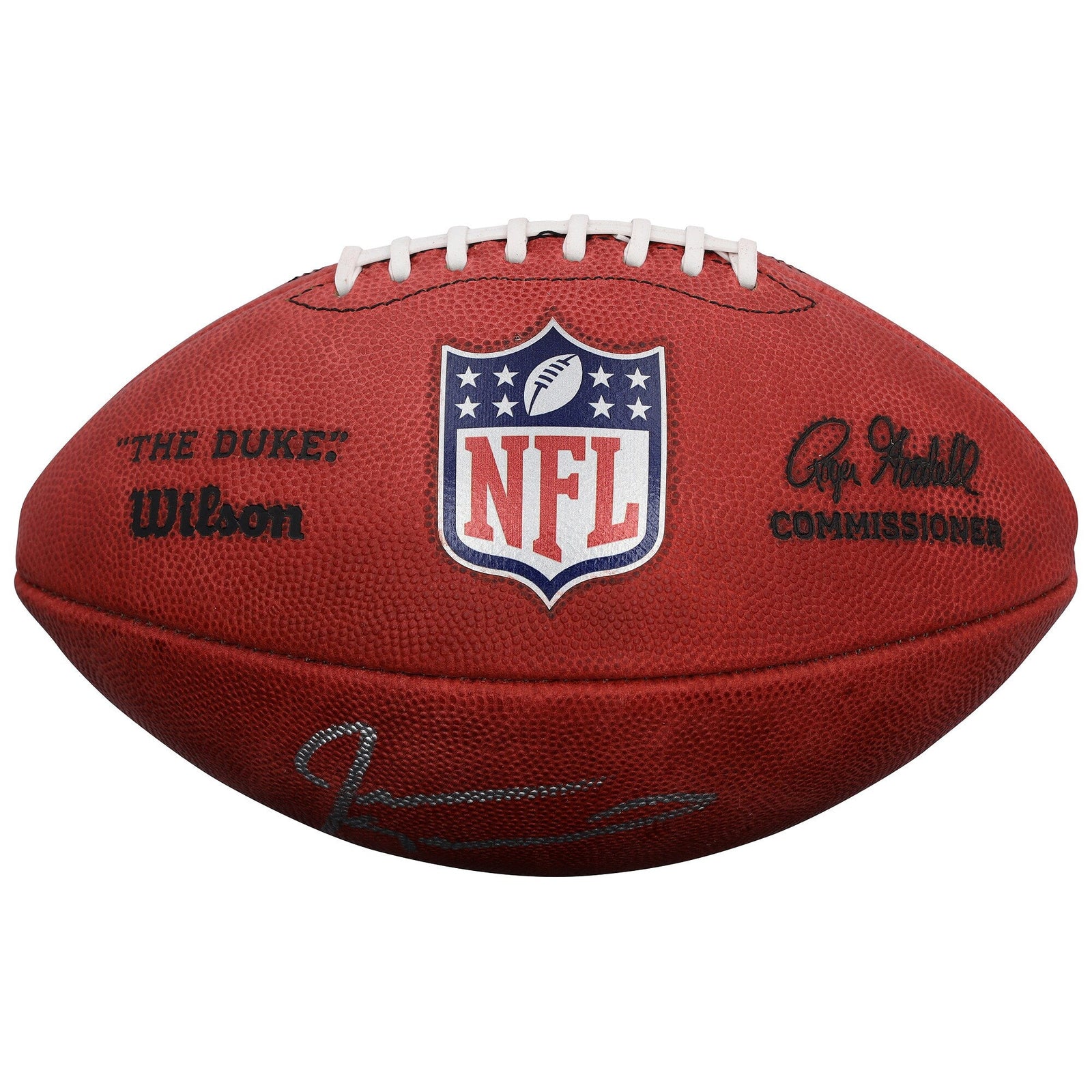 Jevon Kearse Tennessee Titans Autographed Fanatics Authentic Wilson Duke Full Color Football with "99 DROY" Inscription - The Ballers Bank