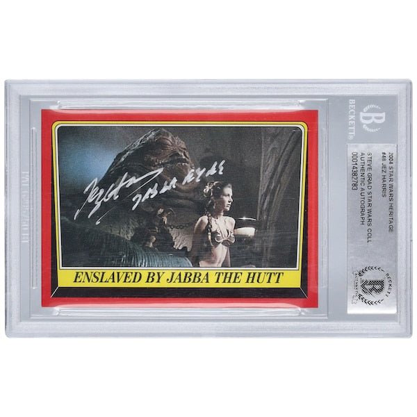 Jez Harris Star Wars Autographed 2004 Topps 48 BAS Authenticated Card with "Jabba Eyes" Inscription - The Ballers Bank