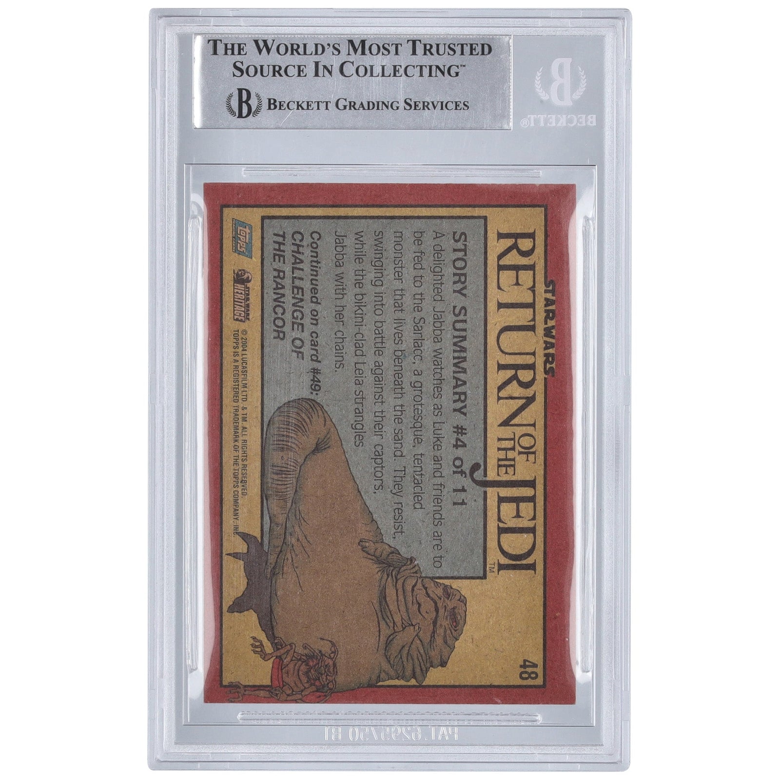 Jez Harris Star Wars Autographed 2004 Topps 48 BAS Authenticated Card with "Jabba Eyes" Inscription - The Ballers Bank
