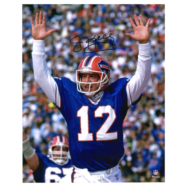 Jim Kelly Buffalo Bills Fanatics Authentic Autographed 16" x 20" Arms Up Celebration Photograph - The Ballers Bank