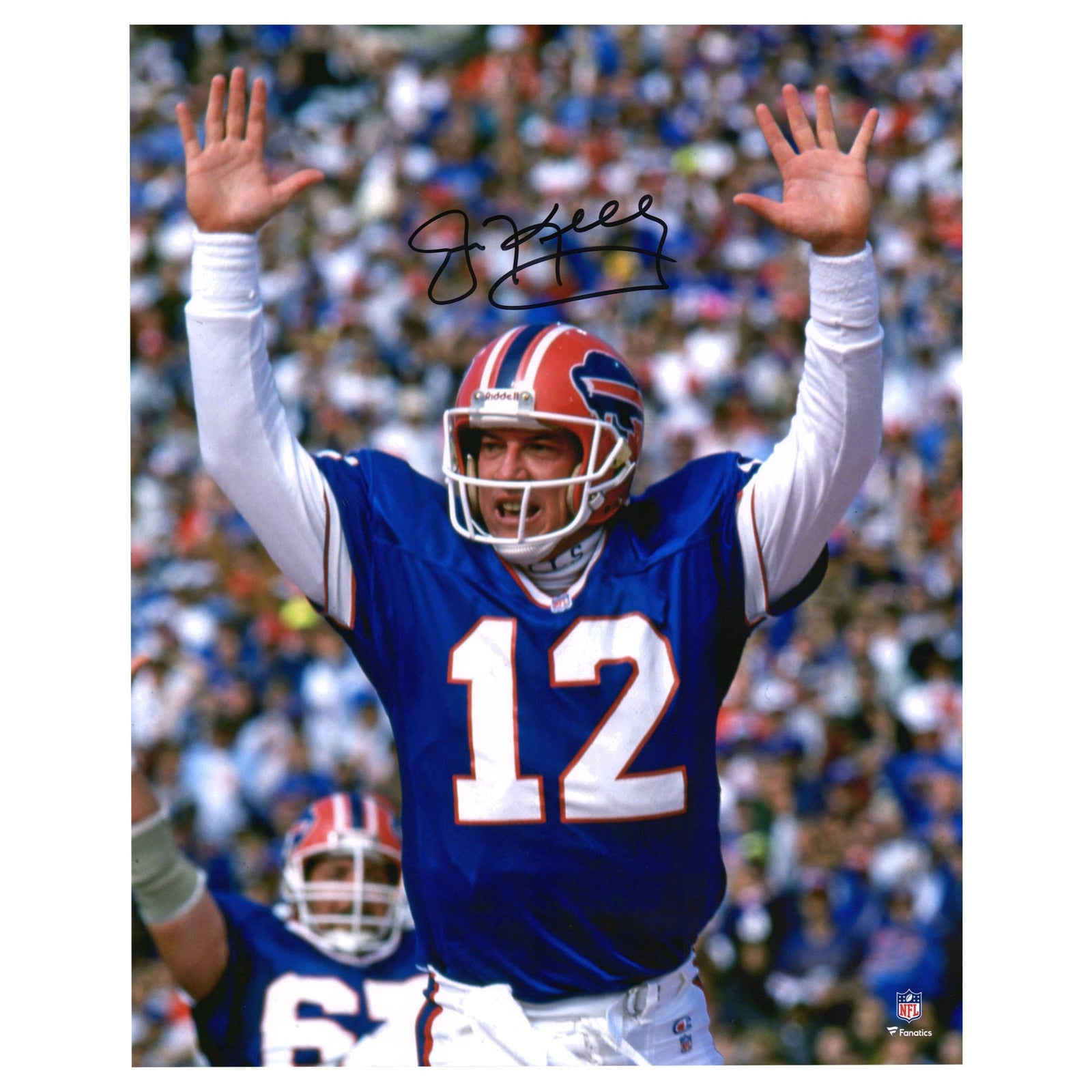 Jim Kelly Buffalo Bills Fanatics Authentic Autographed 16" x 20" Arms Up Celebration Photograph - The Ballers Bank