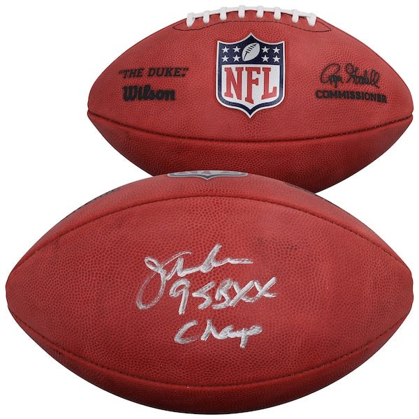 Jim McMahon Chicago Bears Autographed Fanatics Authentic Duke Full Color Football with "SB XX Champ" Inscription - The Ballers Bank