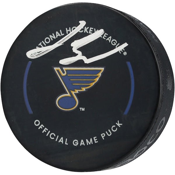 Jimmy Snuggerud St. Louis Blues Autographed Fanatics Authentic Official Game Puck - The Ballers Bank