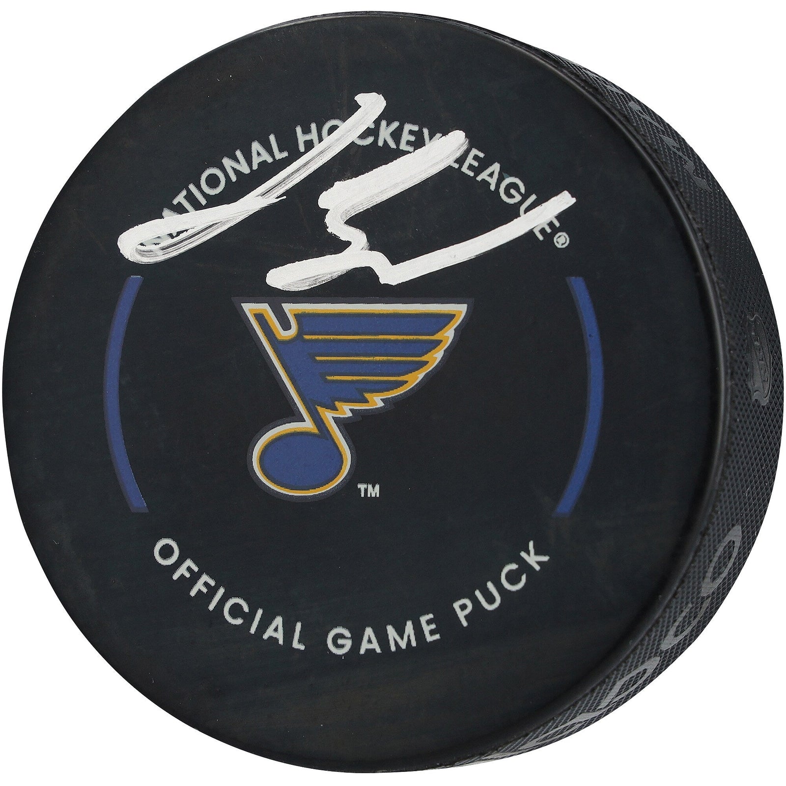 Jimmy Snuggerud St. Louis Blues Autographed Fanatics Authentic Official Game Puck - The Ballers Bank