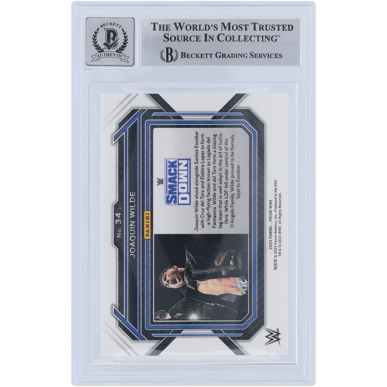 Joaquin Wilde WWE Autographed 2023 Panini Prizm 34 Beckett Fanatics Witnessed Authenticated 10 Card - The Ballers Bank