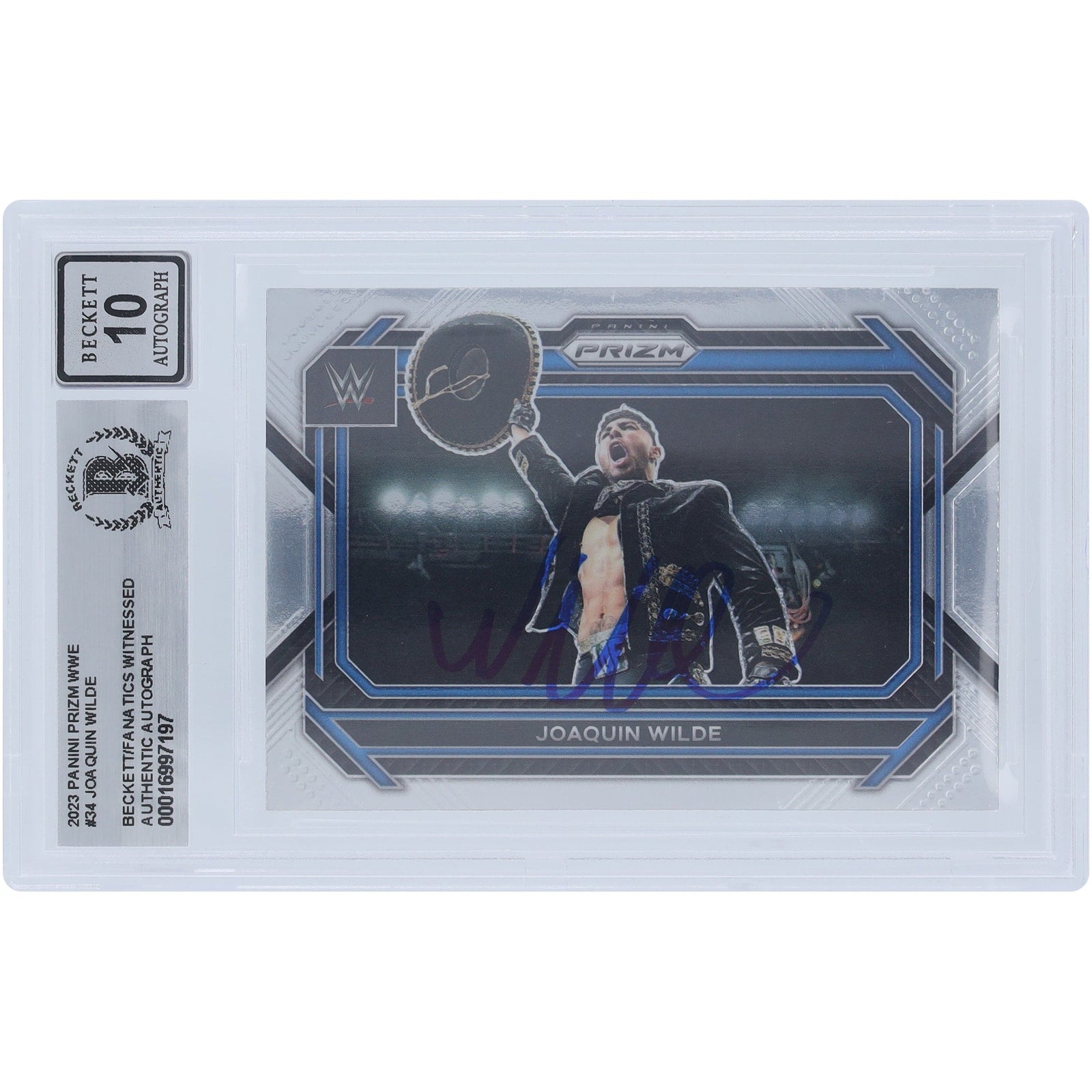 Joaquin Wilde WWE Autographed 2023 Panini Prizm 34 Beckett Fanatics Witnessed Authenticated 10 Card - The Ballers Bank