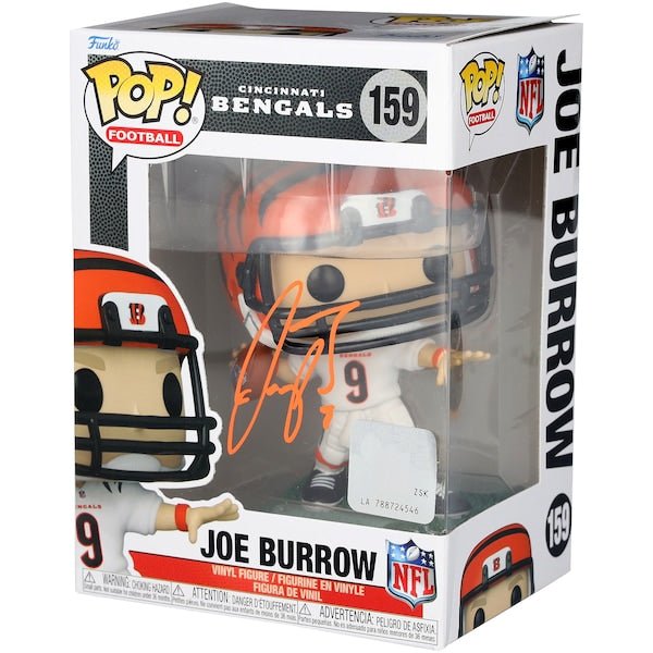 Joe Burrow Cincinnati Bengals Autographed Fanatics Authentic 159 White Jersey Funko Pop! Figurine - The Ballers Bank