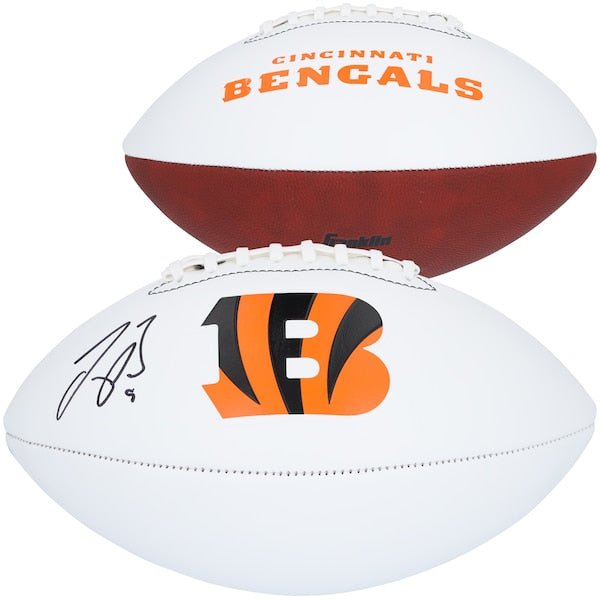 Joe Burrow Cincinnati Bengals Autographed Fanatics Authentic Franklin White Panel Football - The Ballers Bank