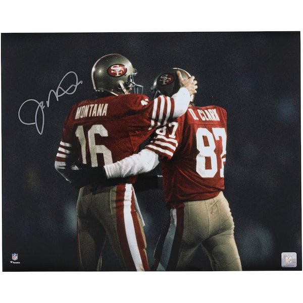 Joe Montana San Francisco 49ers Autographed Fanatics Authentic 16" x 20" with Dwight Clark Photograph - The Ballers Bank