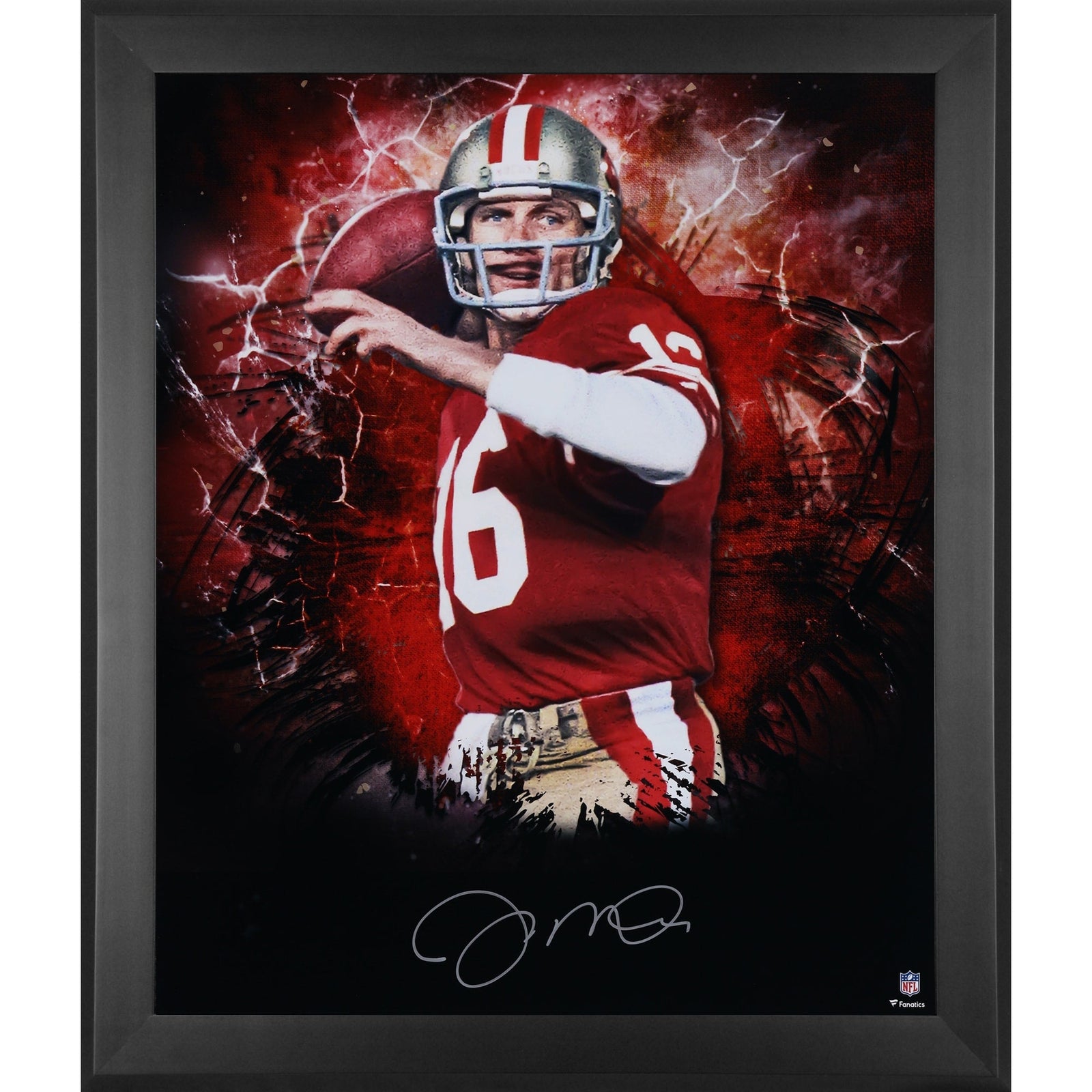 Joe Montana San Francisco 49ers Autographed Fanatics Authentic Framed 20" x 24" In Focus Photograph - The Ballers Bank